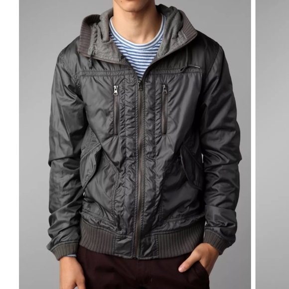 Alpha Industries Jarhead Jacket black grey hooded bomber size LARGE - Picture 1 of 10